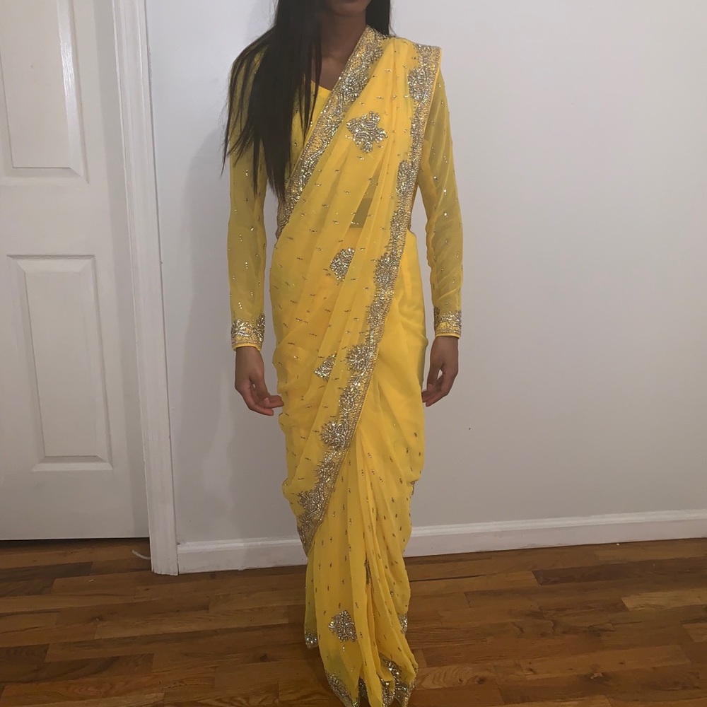 Beautiful Custom Stone work embedded Saree